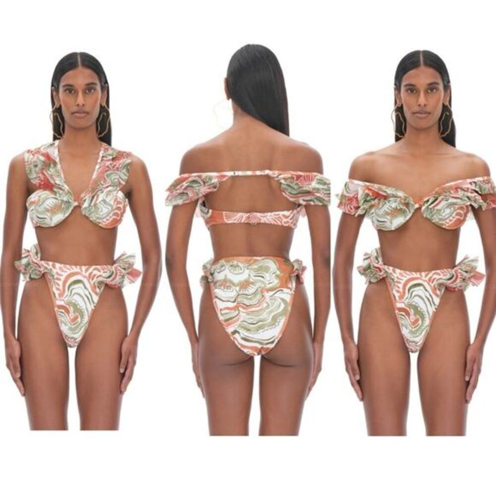Andrea Iyamah Salama Swim Bikini Set Abstract Mushroom Print LARGE